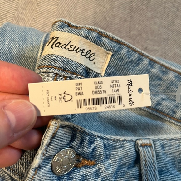 NWT Madewell Baggy Straight Jeans Size 14W - Picture 8 of 13